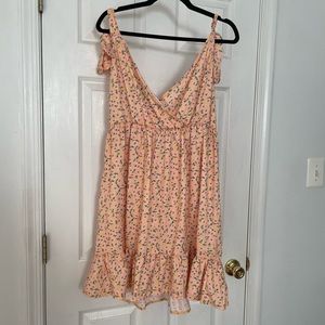 Orange floral dress